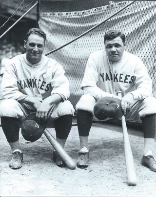 Lou Gehrig & Babe Ruth - 11 " X 14 " Photo - 1927 - Yankee Stadium - York