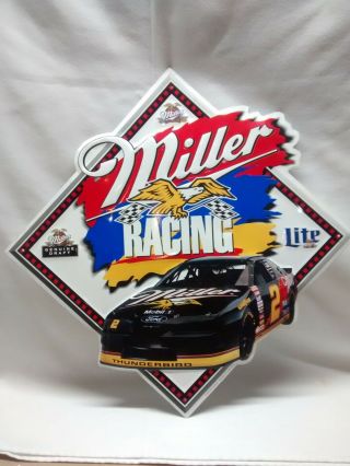 1995 Nascar 2 Rusty Wallace Miller Racing Team Diamond Shaped Tin Sign