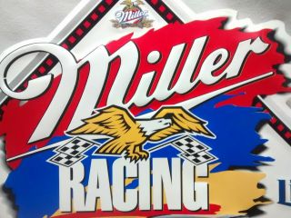 1995 Nascar 2 Rusty Wallace Miller Racing Team Diamond Shaped Tin Sign 2