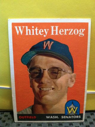 1958 Topps 438 Whitey Herzog.  Senators.  Rb - 5803