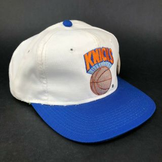 Vintage York Ny Knicks Nyk The G Cap Snapback Hat Embroidered Ball White Nwt