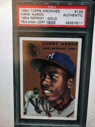 1954 Topps Hank Aaron Milwaukee Braves 128 Baseball Card