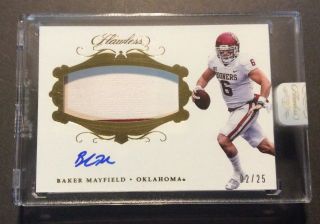 2018 Panini Flawless Baker Mayfield Rpa Rookie Patch Auto 02/25 Browns Rc