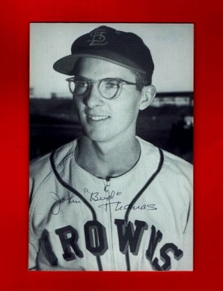 1951 Bud Thomas - St Louis Browns Autographed Rookie Yr.  Postcard - (d.  2015)