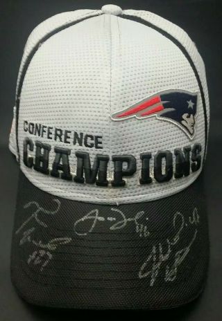 Patriots 2014 Afc Champs Locker Room Hat Signed By Wilson,  Develin & Hooman