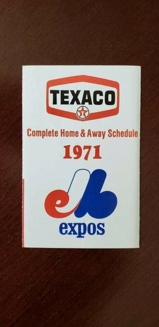 1971 Montreal Expos Mlb Baseball Tri - Fold Pocket Schedule