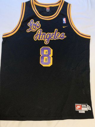 Nike Kobe Bryant Los Angeles Lakers 8 Black Retro Swingman Jersey Sz 3xl