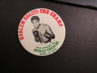 Ebab Muhammad Ali Harlem Roasts The Champ Boxing Pin Back Button -