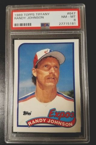 1989 Randy Johnson Rookie Card Topps 647 Psa - Near Montreal Expos