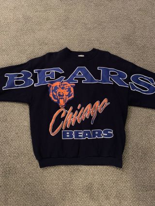 Vintage 90s Chicago Bears Crewneck Sweatshirt Mens Large/xl Nfl