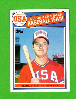 1985 Topps Baseball 401 Mark Mcgwire Rookie Rc Ex