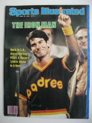 April 25,  1983 Sports Illustrated Steve Garvey San Diego Padres - Nm