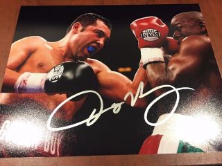 Oscar De La Hoya Golden Boy Boxing Boxer Hof Signed 8x10 Photo Alg Holo