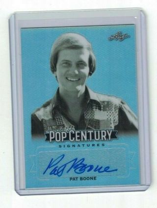 Pat Boone 2019 Leaf Pop Century Prismatic Refractor Auto Autograph