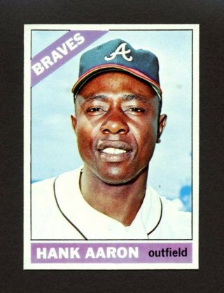1966 Topps 500 Hank Aaron - Atlanta Braves Hall Of Fame Hof - Centered -