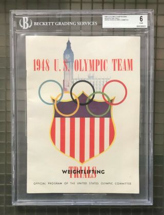 1948 Us Olympic Team Program Weightlifting Trials Us Olympic Committee Bgs 6