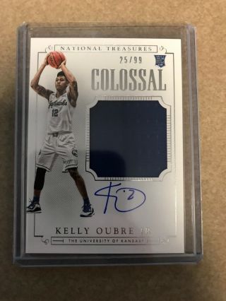 2015 National Treasures Colossal Patch Auto Kelly Oubre Jr.  Rc Kansas Jay Hawks