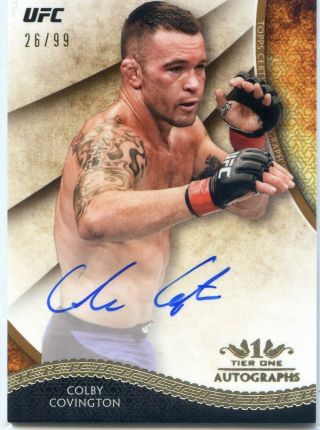2018 Topps Ufc Knockout Colby Covington Fighter Tier One Auto Autograph 26/99
