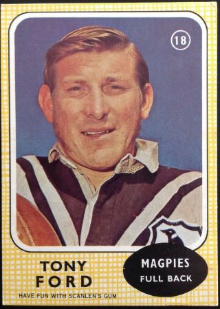 Scanlens 1970 Rugby League Card 18 T.  Ford Near Magpies Nrl Card