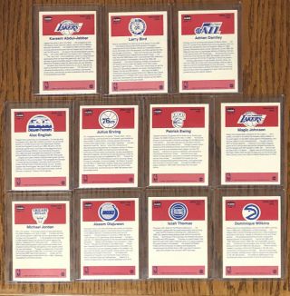 1986 - 87 Fleer Basketball Complete Sticker Set - 11 Cards w/ Michael Jordan RC 2