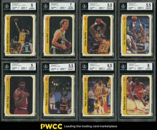 1986 Fleer Sticker Mid - Grade Complete Bgs Set Ewing Michael Jordan Rookie (pwcc)