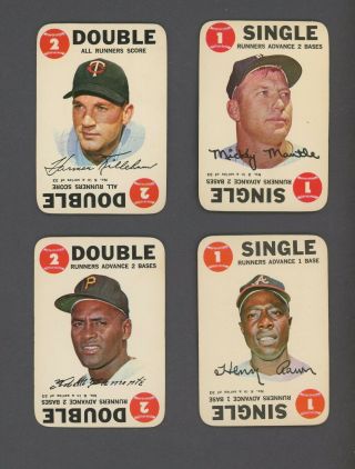 1968 Topps Game Baseball Complete Set (33) W/ Mantle Clemente Aaron Mays Santo