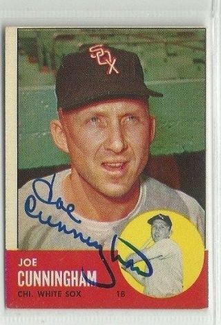 Joe Cunningham 1963 Topps Signed Autographed Card Chicago White Sox