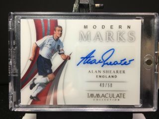 2018 - 19 Immaculate Soccer Alan Shearer Modern Marks Autograph 40/50 England Auto