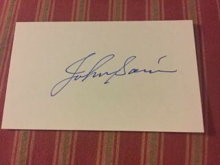 John Sain Autographed Index Card