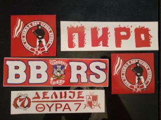 Ultras Stickers Delije Red Star Belgrade Olympiakos Piraeus Gate 7 Hooligans