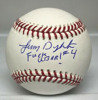 Lenny Dykstra Signed Baseball Autographed W/ Profanity Inscription Jsa Mets