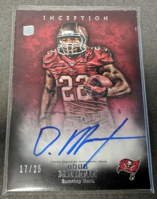 2012 Topps Inception Red Doug Martin Auto Rc /25 Ssp Case Hit Buccaneers 117