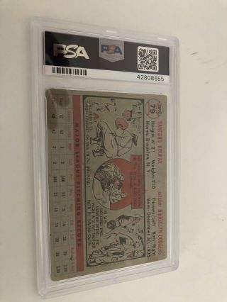 1956 Topps Sandy Koufax Baseball Card PSA Graded 3 Brooklyn Dodgers MLB 2