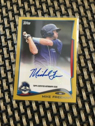Mike Freeman 2014 Topps Pro Debut Gold Auto Autograph 15/50