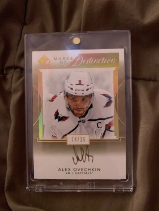 2018 - 19 Sp Authentic Alexander Ovechkin Throwback Marks Of Distinction Auto /25