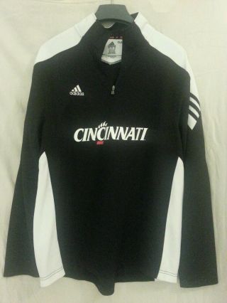 Cincinnati Bearcats Adidas Climalite Scorch 1/4 Zip Pullover Shirt Black Medium