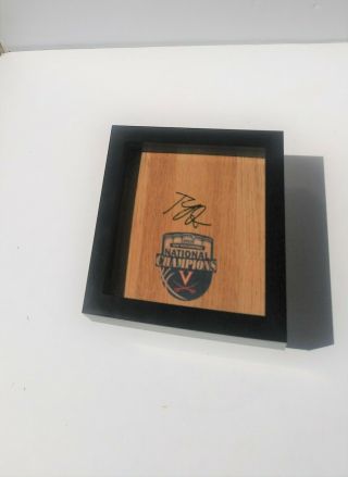 Ty Jerome Virginia Cavaliers Basketball National Champion Signed,  Framed Floor