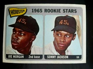 1965 Topps Baseball Card 16,  Joe Morgan Sonny Jackson,  Houston Rookie Stars Hof