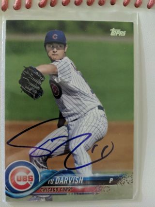 2018 Topps Yu Darvish Signed Autograph Chicago Cubs