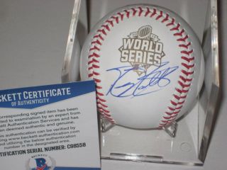 Mike Moustakas (royals) Signed Official 2015 World Series Baseball,  Beckett