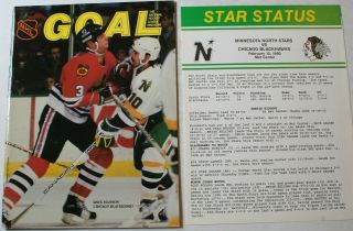 1989 - 90 Chicago Blackhawks Vs Minnesota North Stars Program Dave Manson Cover