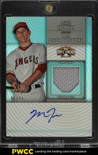 2012 Topps Triple Threads Mike Trout Auto Patch /99 Ttuar - 10 (pwcc)