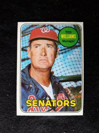 1969 Topps Baseball Card 650 Ted Williams Washington Senators Ex