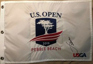 Jordan Spieth Signed 2019 Us Open Golf Flag Pebble Beach 2015 Winner Pga