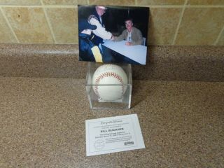 Bill Buckner Autographed Signed Nl Baseball With Case Certificate & Photograph