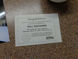 BILL BUCKNER AUTOGRAPHED SIGNED NL BASEBALL WITH CASE CERTIFICATE & PHOTOGRAPH 4