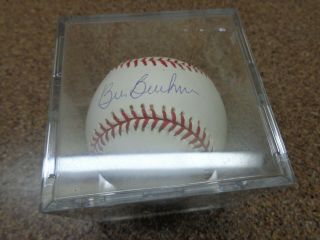 BILL BUCKNER AUTOGRAPHED SIGNED NL BASEBALL WITH CASE CERTIFICATE & PHOTOGRAPH 5