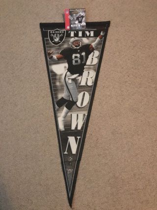 Oakland Raiders Limited Edition Tim Brown Nfl Certified Pennant