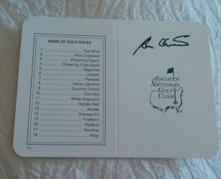 Ben Crenshaw Autographed Signed Augusta National Masters Scorecard (ball Golf)
