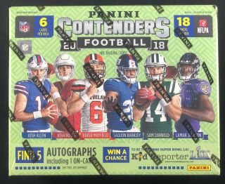 2018 Panini Contenders Football Factory Hobby Box With At Least 5 Autos